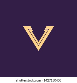 Creative Innovative Initial Letter logo VV V. Minimal luxury Monogram. Professional initial design. Premium Business typeface. Alphabet symbol and sign.