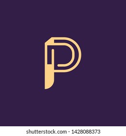 Creative Innovative Initial Letter logo DP PD PP P. Minimal luxury Monogram. Professional initial design. Premium Business typeface. Alphabet symbol and sign.