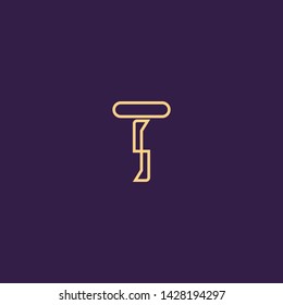 Creative Innovative Initial Letter logo IT TI TT T. Minimal luxury Monogram. Professional initial design. Premium Business typeface. Alphabet symbol and sign.