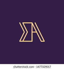 Creative Innovative Initial Letter logo BA AB. Minimal luxury Monogram. Professional initial design. Premium Business typeface. Alphabet symbol and sign.