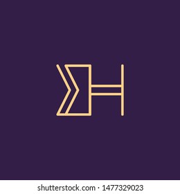 Creative Innovative Initial Letter logo BH HB. Minimal luxury Monogram. Professional initial design. Premium Business typeface. Alphabet symbol and sign.