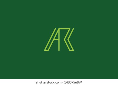 Creative Innovative Initial Letter logo AR RA AK KA. Minimal luxury Monogram. Professional initial design. Premium Business typeface. Alphabet symbol and sign.