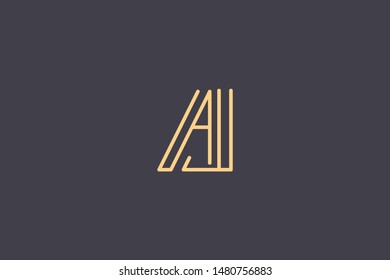 Creative Innovative Initial Letter logo AJ JA. Minimal luxury Monogram. Professional initial design. Premium Business typeface. Alphabet symbol and sign.