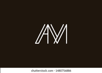 Creative Innovative Initial Letter logo AM MA. Minimal luxury Monogram. Professional initial design. Premium Business typeface. Alphabet symbol and sign.