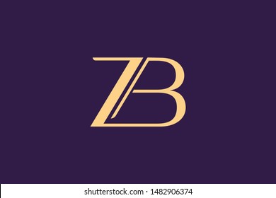 Creative Innovative Initial Letter logo ZB BZ Z B. Minimal luxury Monogram. Professional initial design. Premium Business typeface. Alphabet symbol and sign.