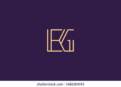Creative Innovative Initial Letter logo EG GE. Minimal luxury Monogram. Professional initial design. Premium Business typeface. Alphabet symbol and sign.