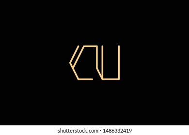 Creative Innovative Initial Letter logo CU UC. Minimal luxury Monogram. Professional initial design. Premium Business typeface. Alphabet symbol and sign.