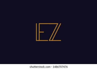 Creative Innovative Initial Letter logo EZ ZE. Minimal luxury Monogram. Professional initial design. Premium Business typeface. Alphabet symbol and sign.