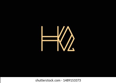 Creative Innovative Initial Letter logo HQ QH. Minimal luxury Monogram. Professional initial design. Premium Business typeface. Alphabet symbol and sign.