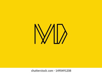 Creative Innovative Initial Letter logo MD DM. Minimal luxury Monogram. Professional initial design. Premium Business typeface. Alphabet symbol and sign.