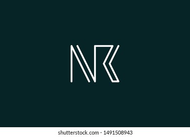 Creative Innovative Initial Letter logo NR RN. Minimal luxury Monogram. Professional initial design. Premium Business typeface. Alphabet symbol and sign.