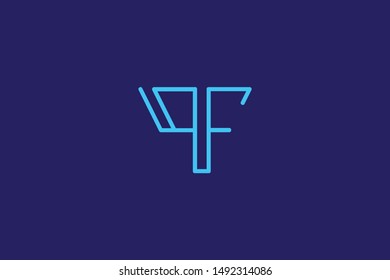 Creative Innovative Initial Letter logo PF FP QF FQ. Minimal luxury Monogram. Professional initial design. Premium Business typeface. Alphabet symbol and sign.