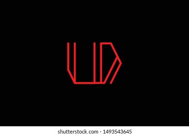 Creative Innovative Initial Letter logo UD DU. Minimal luxury Monogram. Professional initial design. Premium Business typeface. Alphabet symbol and sign.