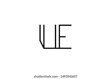 Creative Innovative Initial Letter logo UE EU. Minimal luxury Monogram. Professional initial design. Premium Business typeface. Alphabet symbol and sign.