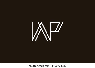 Creative Innovative Initial Letter logo WP PW. Minimal luxury Monogram. Professional initial design. Premium Business typeface. Alphabet symbol and sign.