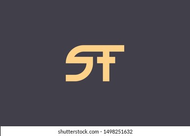 Creative Innovative Initial Letter logo ST TS. Minimal luxury Monogram. Professional initial design. Premium Business typeface. Alphabet symbol and sign.