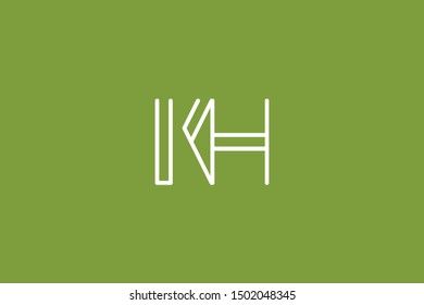 Creative Innovative Initial Letter logo KH HK. Minimal luxury Monogram. Professional initial design. Premium Business typeface. Alphabet symbol and sign.