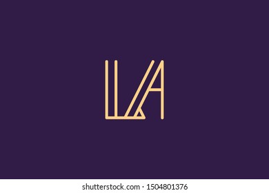 Creative Innovative Initial Letter logo LA AL. Minimal luxury Monogram. Professional initial design. Premium Business typeface. Alphabet symbol and sign.