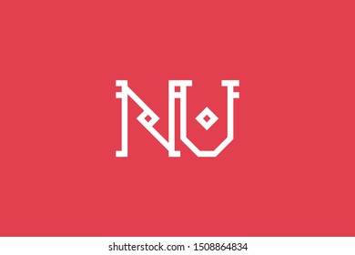 Creative Innovative Initial Letter logo NU UN. Minimal luxury Monogram. Professional initial design. Premium Business typeface. Alphabet symbol and sign.