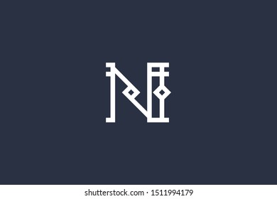 Creative Innovative Initial Letter logo NI IN N. Minimal luxury Monogram. Professional initial design. Premium Business typeface. Alphabet symbol and sign.