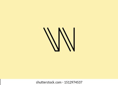 Creative Innovative Initial Letter logo VV WW W. Minimal luxury Monogram. Professional initial design. Premium Business typeface. Alphabet symbol and sign.