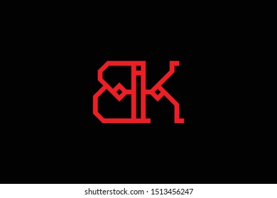 Creative Innovative Initial Letter logo BK KB. Minimal luxury Monogram. Professional initial design. Premium Business typeface. Alphabet symbol and sign.