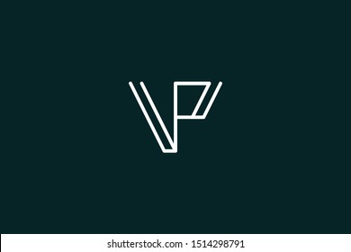 Creative Innovative Initial Letter logo VP PV. Minimal luxury Monogram. Professional initial design. Premium Business typeface. Alphabet symbol and sign.