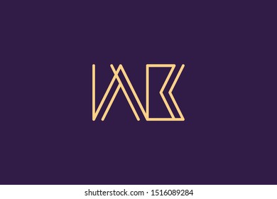 Creative Innovative Initial Letter logo WB BW. Minimal luxury Monogram. Professional initial design. Premium Business typeface. Alphabet symbol and sign.