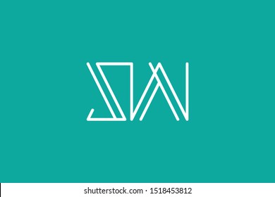 Creative Innovative Initial Letter logo SW WS. Minimal luxury Monogram. Professional initial design. Premium Business typeface. Alphabet symbol and sign.