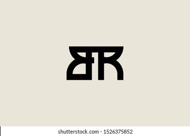 Creative Innovative Initial Letter logo BR RB. Minimal luxury Monogram. Professional initial design. Premium Business typeface. Alphabet symbol and sign.