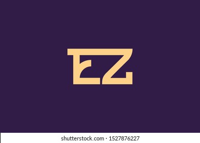 Creative Innovative Initial Letter logo EZ ZE. Minimal luxury Monogram. Professional initial design. Premium Business typeface. Alphabet symbol and sign.