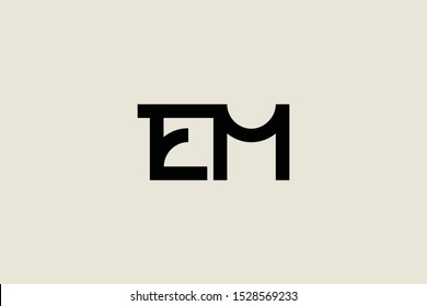 Creative Innovative Initial Letter logo EM ME. Minimal luxury Monogram. Professional initial design. Premium Business typeface. Alphabet symbol and sign.