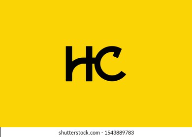 Logotipo de carta inicial creativa HC CH. Monograma de lujo mínimo. Diseño inicial profesional. Tipo de empresa Premium. Símbolo de alfabeto y signo.