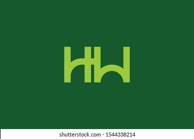 Logotipo creativo e innovador de la letra inicial HW WH. Monograma de lujo mínimo. Diseño inicial del Profesional. Tipografía de Premium Business. Símbolo y signo del alfabeto.