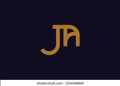 Creative Innovative Initial Letter logo JA AJ. Minimal luxury Monogram. Professional initial design. Premium Business typeface. Alphabet symbol and sign.