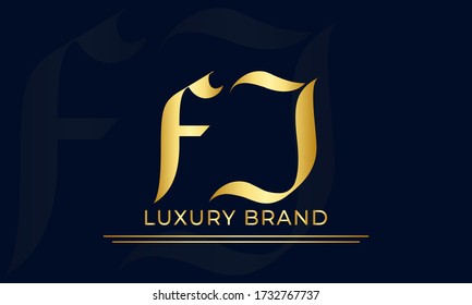 Creative Innovative Initial Letter Logo JF FJ. Minimal Luxus Monogram. Professionelles Erstdesign. Premium Business-Schriftart. Alphabet Symbol und Zeichen.
