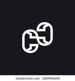 Creative Innovative Initial Letter logo CC C with Black Background