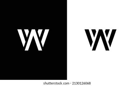 Creativo e innovador logotipo de carta inicial WW W. Monograma de lujo mínimo. Diseño inicial profesional.