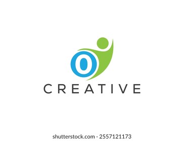 Creative and innovative number zero and man logo design. Eco man logo