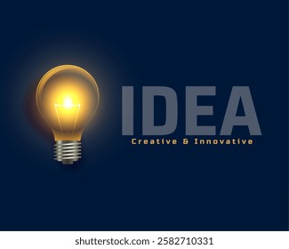 creative and innovative power idea concept with bright light bulb vector 