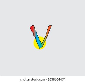 creative, inovation V letter logo. For work.