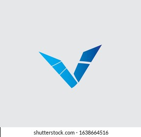 creative, inovation V letter logo. For work.