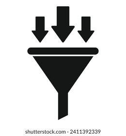 Creative input content filter icon simple vector. Funnel data. Work idea