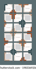 Creative instagram puzzle feed with 18 templates