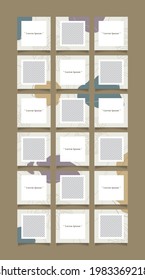Creative instagram puzzle feed with 18 templates