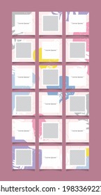 Creative instagram puzzle feed with 18 templates