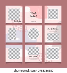 Creative instagram puzzle feed with 9 templates