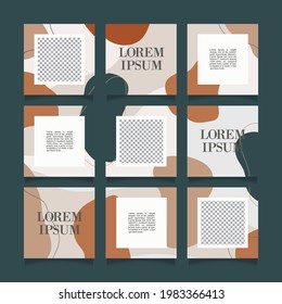 Creative instagram puzzle feed with 9 templates
