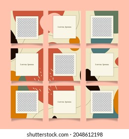 Creative instagram puzzle feed with 9 templates	

