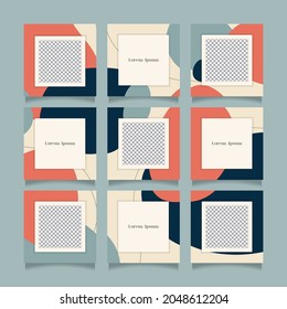 Creative instagram puzzle feed with 9 templates	
